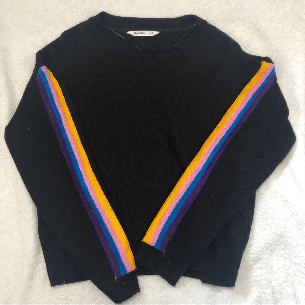 Colour Block Arms Crewneck Sweater